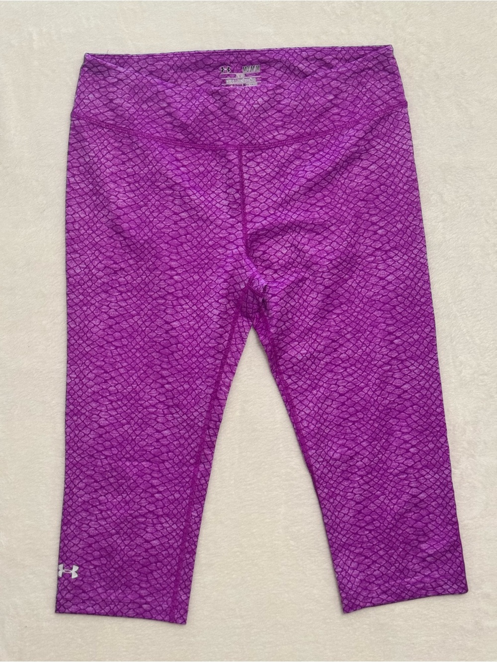 Under Armour Womens Purple HeatGear python/snakeskin print Capri legging
